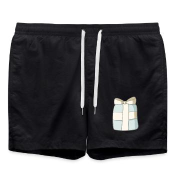 Geschenk - Badeshorts - Schwarz - Vorne - AI Model Male 185 light (185cm)