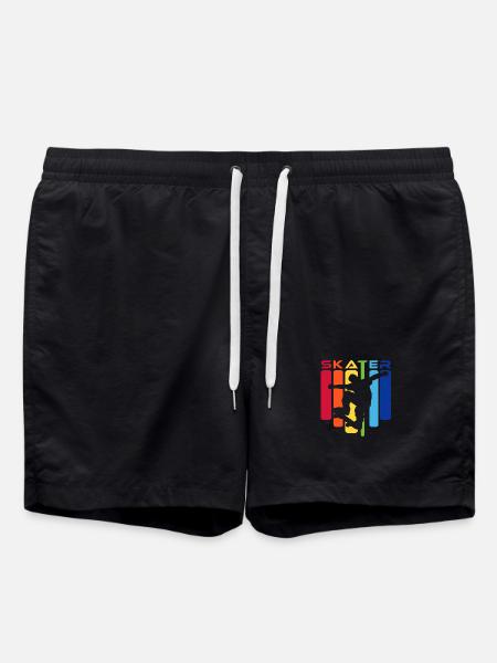 Skater Kids Rainbow Silhouette - Badeshorts - Schwarz