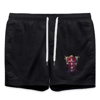 Halloween diable / Résumé - Short de bain - noir - Devant - AI Model Male 185 light (185cm)