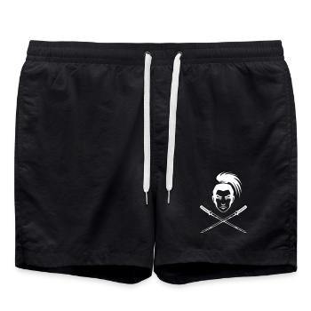 Ein japanischer Samurai - Badeshorts - Schwarz - Vorne - AI Model Male 185 light (185cm)