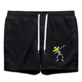 Dab Dabbing skeleton Sombrero Día de Muertos - Badeshorts - Schwarz - Vorne - AI Model Male 185 light (185cm)