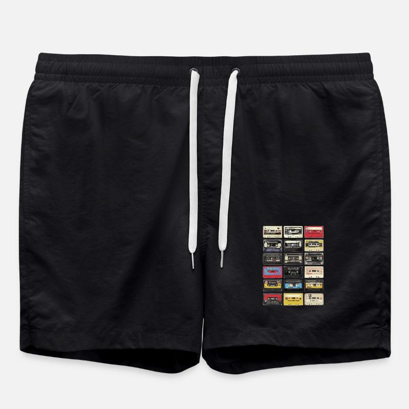 Retro cassettes - Swim Trunks - black