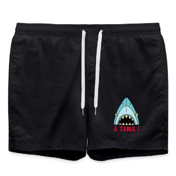 Hungriger Hai! - Badeshorts - Schwarz - Vorne - AI Model Male 185 light (185cm)