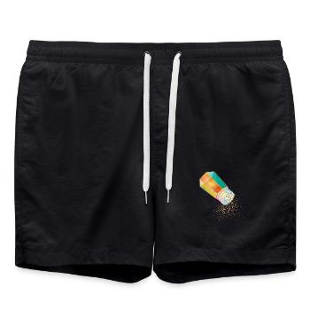 Pfefferstreuer aus buntem Glas mit Pfefferkörner - Badeshorts - Schwarz - Vorne - AI Model Male 185 light (185cm)