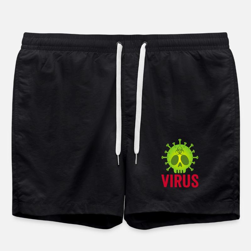 Tête de mort virus - Short de bain - noir