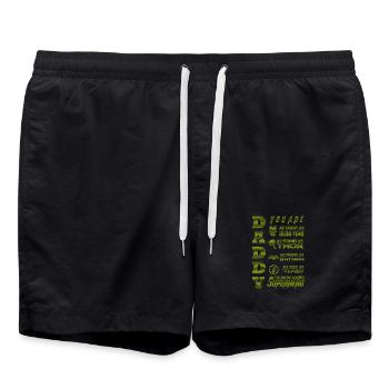 Citation de motivation inspirante Impression d’art - Short de bain - noir - Devant - AI Model Male 185 light (185cm)