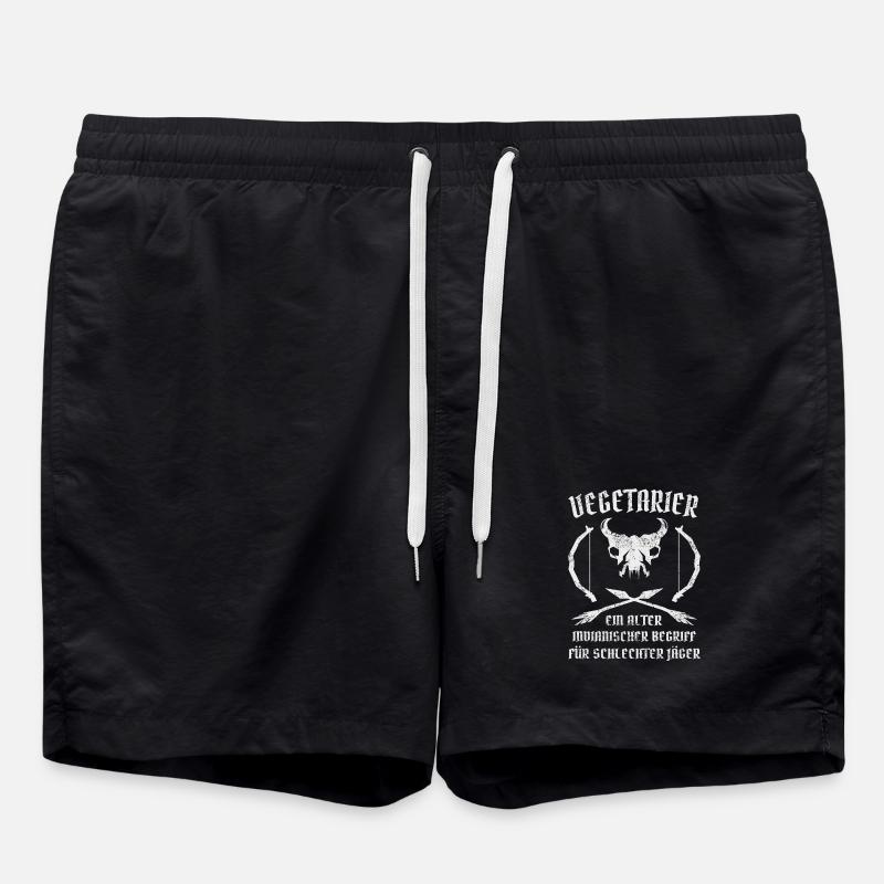 Vegetarian = bad hunter - Swim Trunks - black
