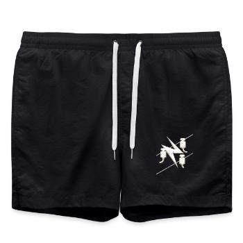 Symbole de guilde d'électricien dans un look grunge 3d cool - Short de bain - noir - Devant - AI Model Male 185 light (185cm)