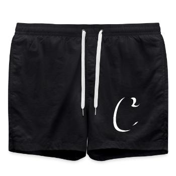 Abstraktes Farbenspiel auf Leinwand - Badeshorts - Schwarz - Vorne - AI Model Male 185 light (185cm)