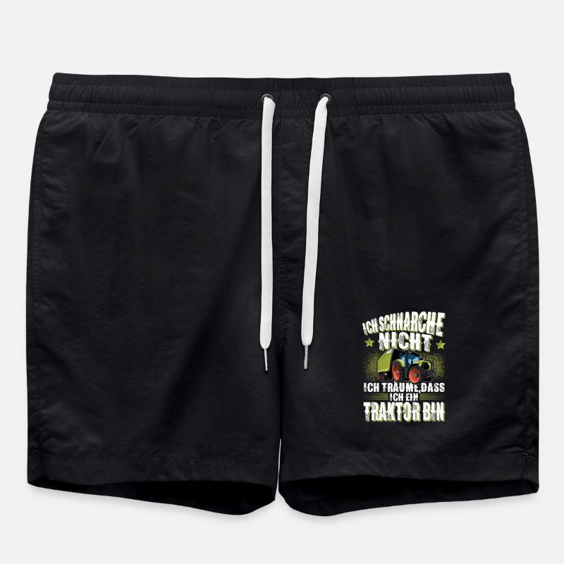 Landwirt Traktor Spruch - Badeshorts - Schwarz
