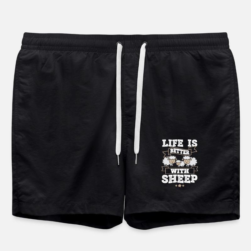 sheep - Swim Trunks - black
