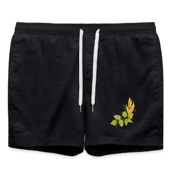 Hops and malt base to brew beer - Swim Trunks - black - Front - AI Model Male 185 light (185cm)