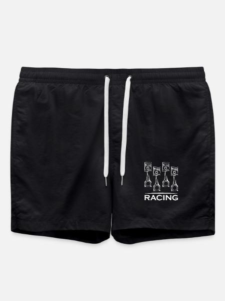 racing stempel bilmotor ikon logo ikon grafik - Badeshorts - sort