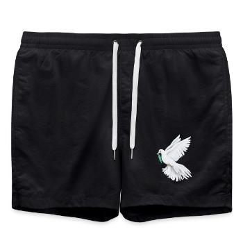 Friedenstaube Friedenssymbol - Sonja Ariel - Badeshorts - Schwarz - Vorne - AI Model Male 185 light (185cm)