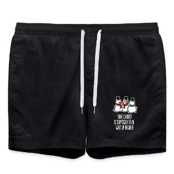 Cheeky Christmas Ugly Christmas Snowman Joke - Swim Trunks - black - Front - AI Model Male 185 light (185cm)
