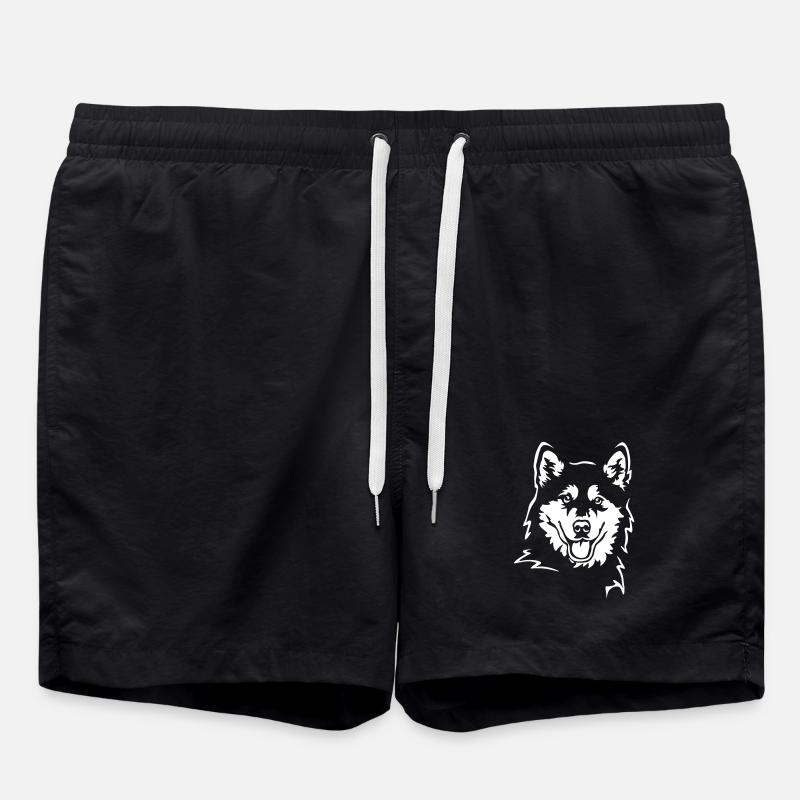 Alaskan Malamute Head "Black Edition" - Swim Trunks - black
