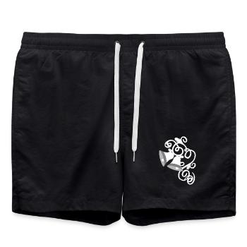 beste Hochzeitsgeschenke, Glocken mit ranken - Badeshorts - Schwarz - Vorne - AI Model Male 185 light (185cm)