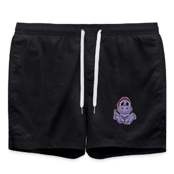 Dinosaurier Gamer Geschenk - Badeshorts - Schwarz - Vorne - AI Model Male 185 light (185cm)