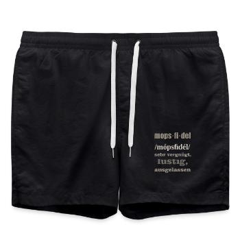 mopsfidel - Badeshorts - Schwarz - Vorne - AI Model Male 185 light (185cm)