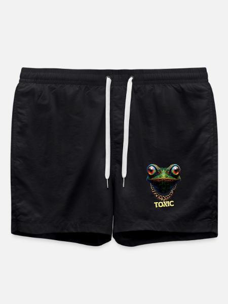 Cute toxic frog - Swim Trunks - black