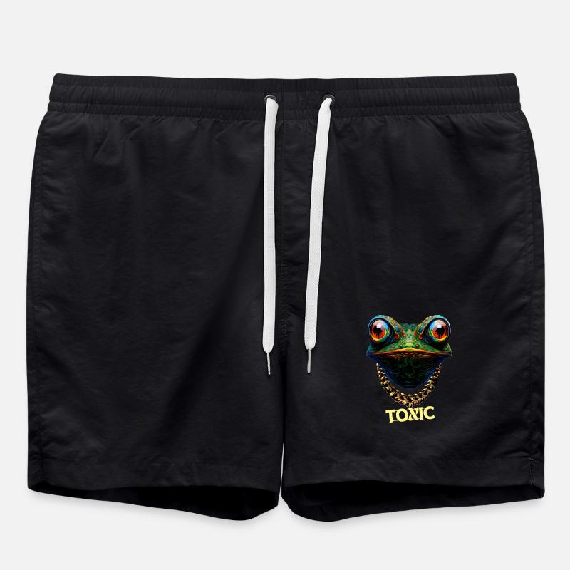 Cute toxic frog - Swim Trunks - black