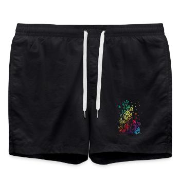 flower - Badeshorts - Schwarz - Vorne - AI Model Male 185 light (185cm)