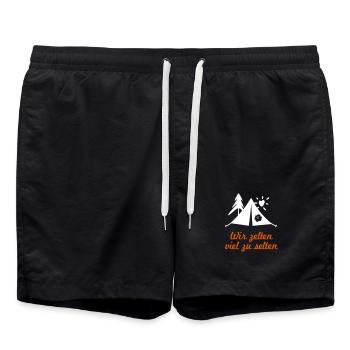 Camping cool dictons drôles vacances en camping été - Short de bain - noir - Devant - AI Model Male 185 light (185cm)