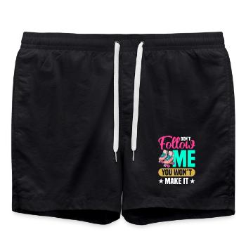 Rollschuh Design - Badeshorts - Schwarz - Vorne - AI Model Male 185 light (185cm)