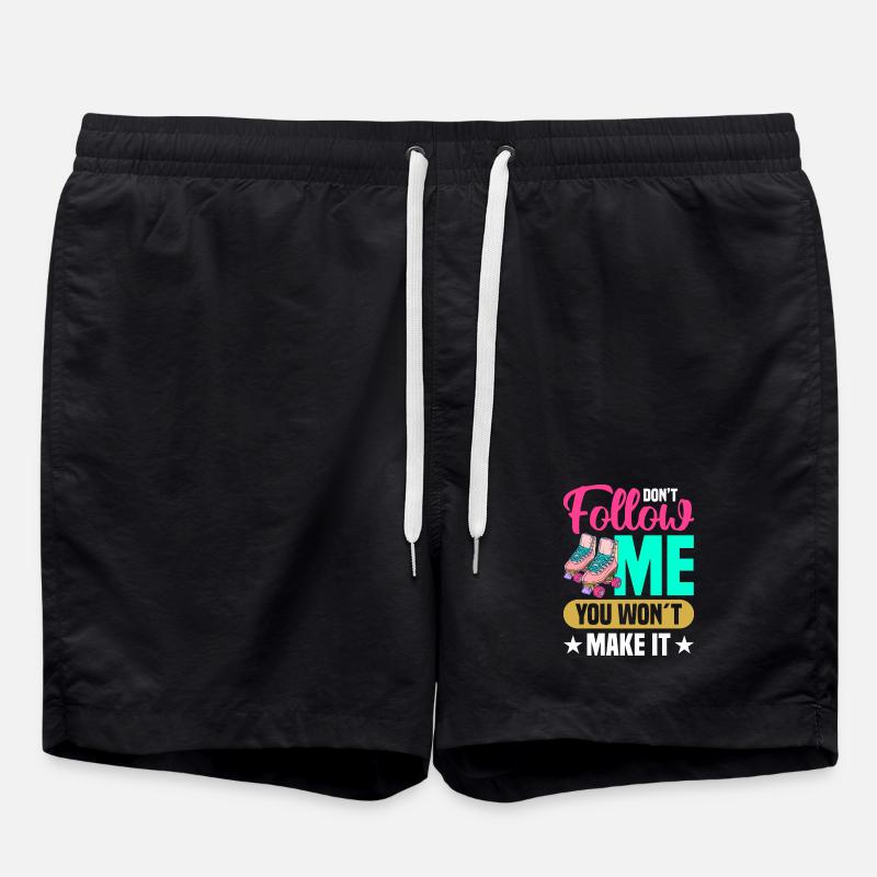 Roller Skate Design - Swim Trunks - black
