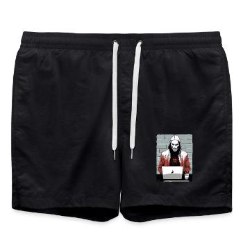 Anonymous Hacker - Badeshorts - Schwarz - Vorne - AI Model Male 185 light (185cm)