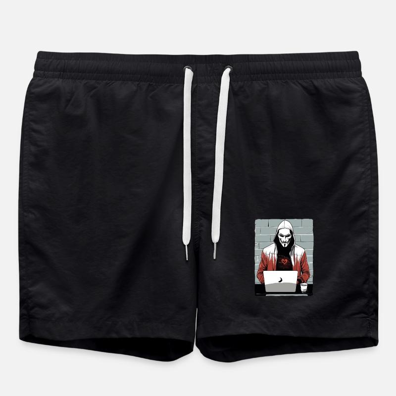 Anonymous Hacker - Swim Trunks - black