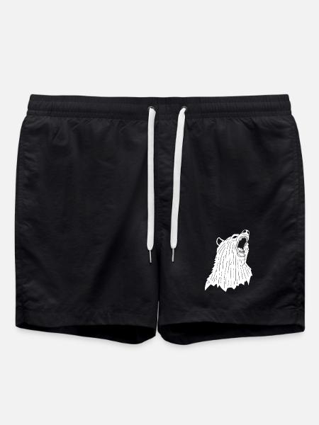 Wütender Eisbär - Badeshorts - Schwarz