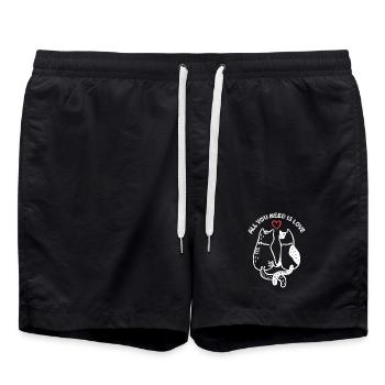Cats - All You Need is Love - Swim Trunks - black - Front - AI Model Male 185 light (185cm)