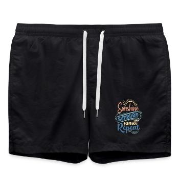 Soleil Coup De Soleil Coucher De Soleil Répéter - Short de bain - noir - Devant - AI Model Male 185 light (185cm)