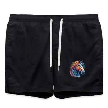 Pferd - Badeshorts - Schwarz - Vorne - AI Model Male 185 light (185cm)
