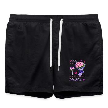 Einfach nur Danke sagen. - Badeshorts - Schwarz - Vorne - AI Model Male 185 light (185cm)