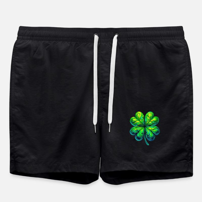 Four-leaf clover - Swim Trunks - black