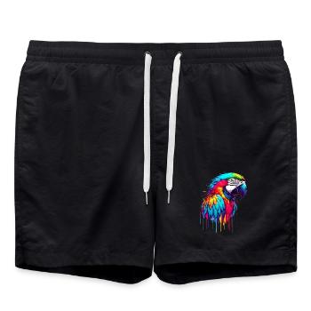 Papagei - Badeshorts - Schwarz - Vorne - AI Model Male 185 light (185cm)