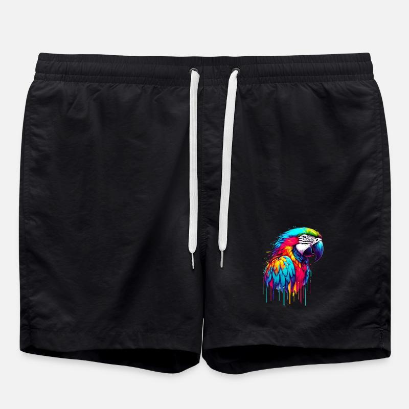 Papagei - Badeshorts - Schwarz