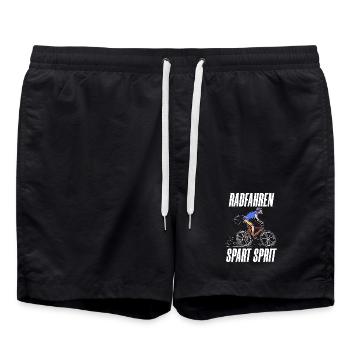 Elektrische Energie Fahrrad Tanken Statement Strom - Badeshorts - Schwarz - Vorne - AI Model Male 185 light (185cm)