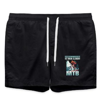 Geschwindigkeit ist mein Element - Badeshorts - Schwarz - Vorne - AI Model Male 185 light (185cm)