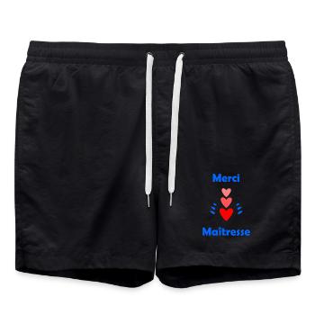 GELIEBTE. VIELEN DANK. DANKE HERRIN - Badeshorts - Schwarz - Vorne - AI Model Male 185 light (185cm)