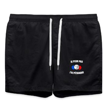 Je Peux pas j'ai les boules Boccia Boule Pétanque - Short de bain - noir - Devant - AI Model Male 185 light (185cm)