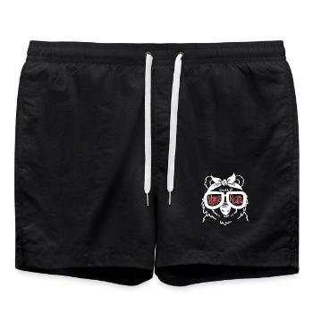 Mama Bär Muttertag - Badeshorts - Schwarz - Vorne - AI Model Male 185 light (185cm)