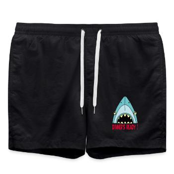 Hungriger Hai - Badeshorts - Schwarz - Vorne - AI Model Male 185 light (185cm)