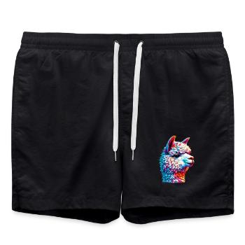 Alpaka - Badeshorts - Schwarz - Vorne - AI Model Male 185 light (185cm)