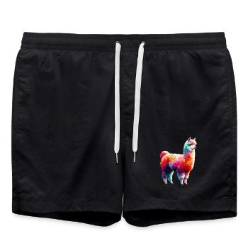 Alpaga - Short de bain - noir - Devant - AI Model Male 185 light (185cm)