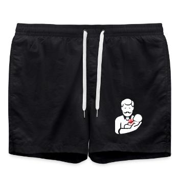 Daddy Santa Papuan Humor Joke Gift T - Swim Trunks - black - Front - AI Model Male 185 light (185cm)