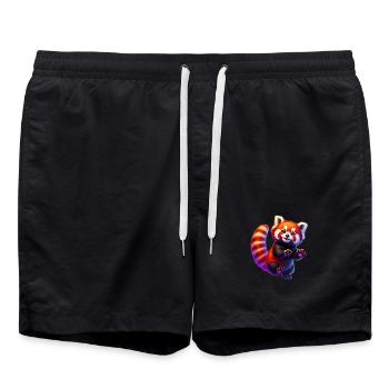Kleiner Panda - Badeshorts - Schwarz - Vorne - AI Model Male 185 light (185cm)