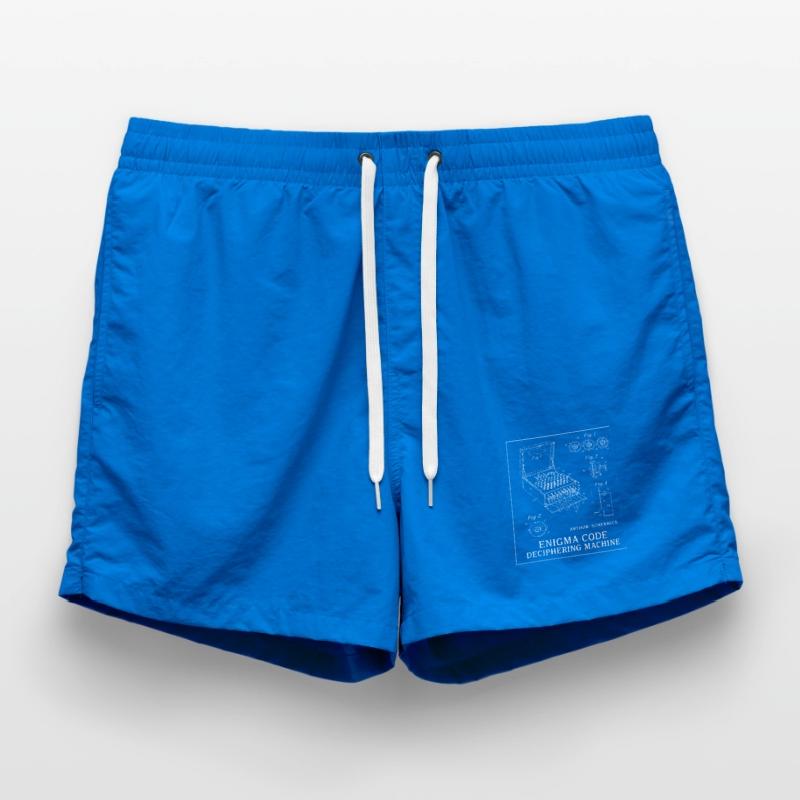 Enigma Code Deciphering Machine Illustration Swim Trunks